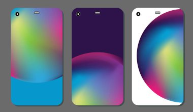 Cep telefonu kapağı ve ekran için set moda soyut süsler. Kırpma maskesi görünür parçası. Örnek yazdırma işleminden sonra Kırpma maskesini bırak için hazırdır. Vektör