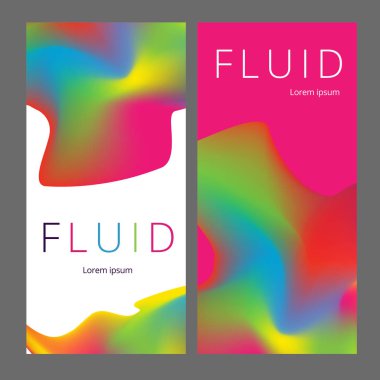 Renkli geometrik arka plan. Akışkan şekiller bileşimi. Soyut afiş şablonu. Eps10 vektörü.