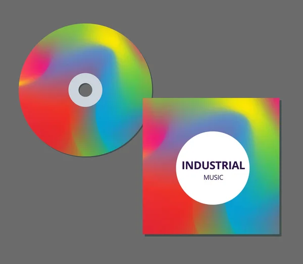 CD-Cover-Präsentationsvorlage mit Kopierraum und Welleneffekt, editierbare eps10-Vektorillustration. — Stockvektor