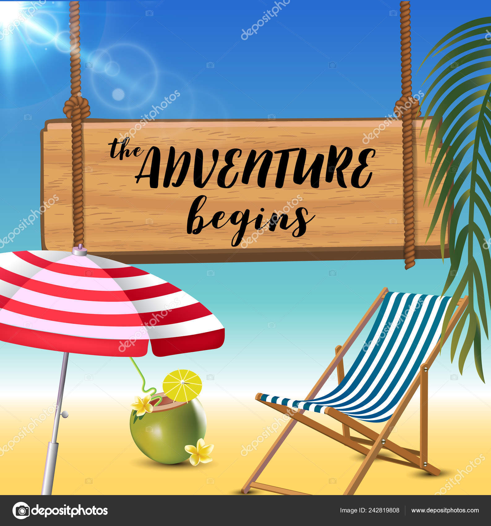 La Aventura Comienza Inscripcion De Tipografia Con Parasol