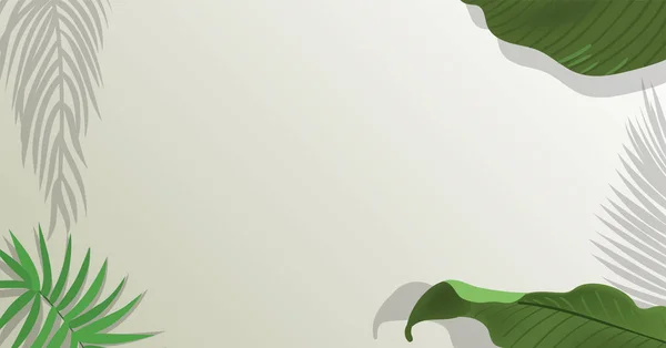 Realistische grüne Palmblätterzweige auf weißem Hintergrund. — Stockvektor