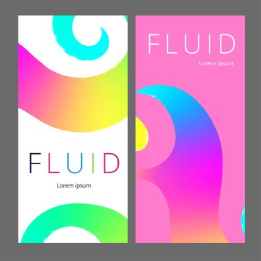 Renkli geometrik arka plan. Akışkan şekiller bileşimi. Soyut afiş şablonu. Eps10 vektörü.