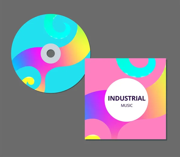 Plantilla de diseño de presentación de portada de CD con espacio de copia y efecto de onda, ilustración vectorial EPS10 editable . — Archivo Imágenes Vectoriales