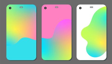 Cep telefonu kapağı ve ekran için set moda soyut süsler. Kırpma maskesi görünür parçası. Örnek yazdırma işleminden sonra Kırpma maskesini bırak için hazırdır. Vektör