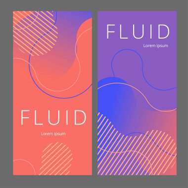 Renkli geometrik arka plan. Akışkan şekiller bileşimi. Soyut afiş şablonu. Eps10 vektörü.