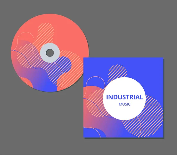 Modelo de design de apresentação de capa de CD com espaço de cópia e efeito de onda, ilustração vetorial EPS10 editável . — Vetor de Stock