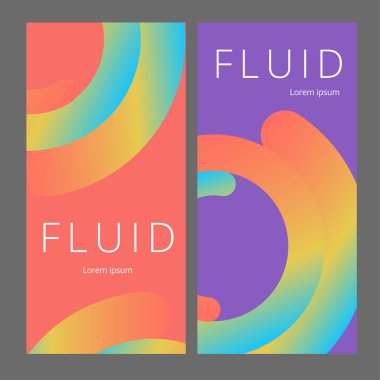 Renkli geometrik arka plan. Akışkan şekiller bileşimi. Soyut afiş şablonu. Eps10 vektörü.