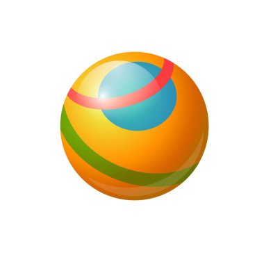 Lastik top çocuklar - modern vektör gerçekçi yalıtılmış nesne için