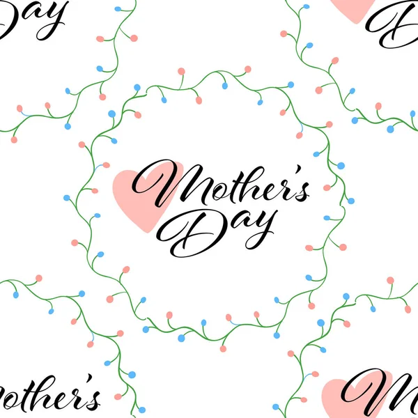 Joyeuse fête des mères Modèle sans couture. Illustration vectorielle — Image vectorielle
