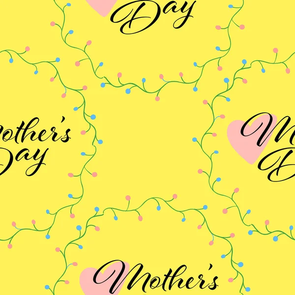 Padrão sem emenda feliz Dia das Mães. Ilustração vetorial — Vetor de Stock