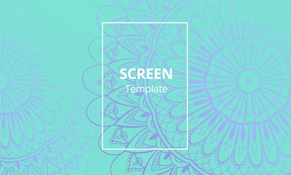 Computer screen design template with sofisticated mandala. Ethnic Mandala ornament. — Stock Vector