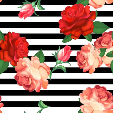 Çiçekler, suluboya ile sorunsuz çiçek desenli. Vektör çizim.