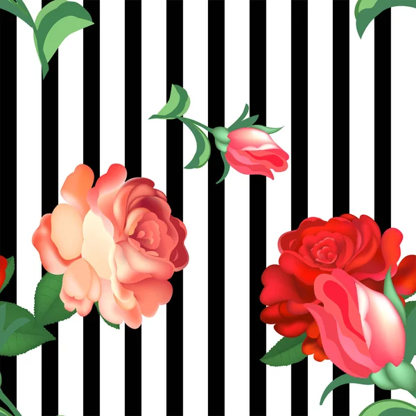 Bezproblémové květinový vzor s květy, akvarel. Vektorové ilustrace. — Stockový vektor