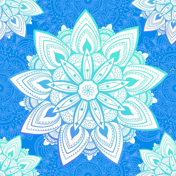 Motif ornemental sans couture avec mandala. Éléments vintage et paisibles. Ornement. Motifs traditionnels, ethniques, turcs, indiens. Idéal pour le tissu et le textile, papier peint, emballage ou toute idée désirée — Image vectorielle