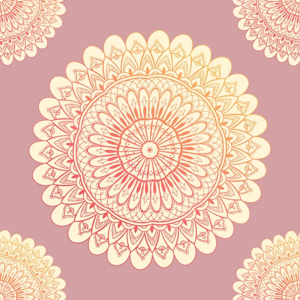 Patrón sin costura ornamental con mandala. Vintage, elementos paisley. Adorno. Motivos tradicionales, étnicos, turcos, indios. Ideal para tela y textil, papel pintado, embalaje o cualquier idea deseada — Vector de stock