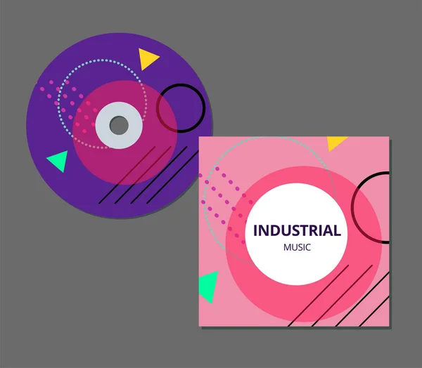 Modello di design di presentazione della copertina del CD con forme geometriche astratte, illustrazione vettoriale modificabile EPS10 . — Vettoriale Stock