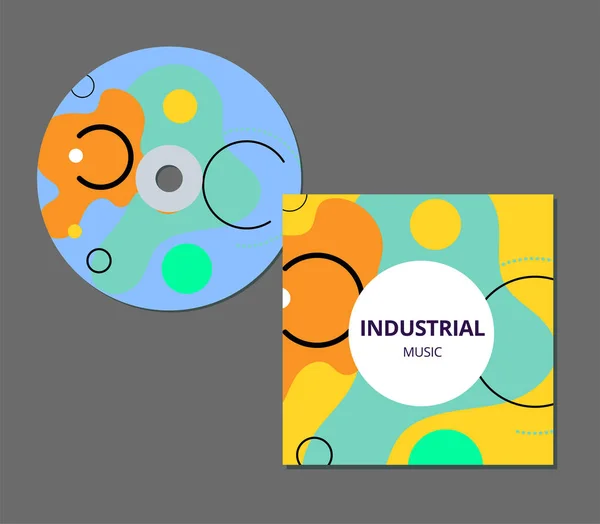 Modelo de design de apresentação de capa de CD com formas geométricas abstratas, ilustração vetorial EPS10 editável . — Vetor de Stock