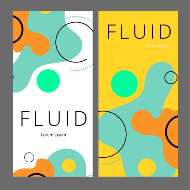 Renkli geometrik arka plan. Akışkan şekiller bileşimi. Soyut afiş şablonu. Eps10 vektörü.