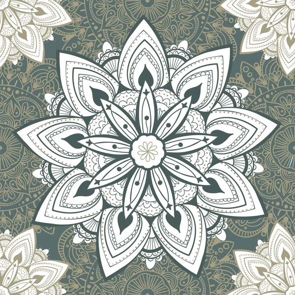 Nahtloses Ornamentmuster mit Mandala. Vintage, Paisley-Elemente. Ornament. Traditionelle, ethnische, türkische, indische Motive. Ideal für Stoff und Textilien, Tapeten, Verpackungen oder jede gewünschte Idee — Stockvektor