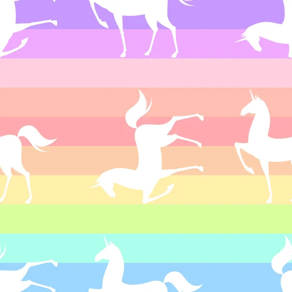 Pola mulus dengan unicorn yang tertancap. Ilustrasi berwarna merah muda, biru, warna ultraviolet - Stok Vektor
