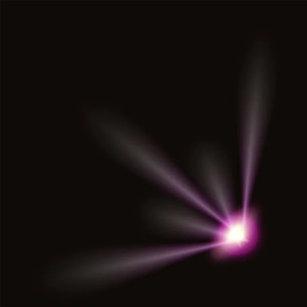 Effet de lumière de faisceau futuriste. Lentille colorée Flare. Star, Explosion et Power Design électrique. Vecteur — Image vectorielle