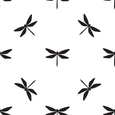 Renkli Yusufçuk ile Vektör Dikişsiz Desen. Kırpma Maskesi ile Resim.