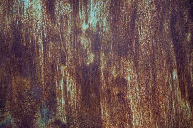 Paslı ve yeşil boyalı eski metal yüzey