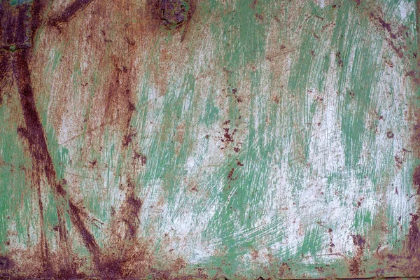 Стара Зелено Біла Фарба Іржею — стокове фото