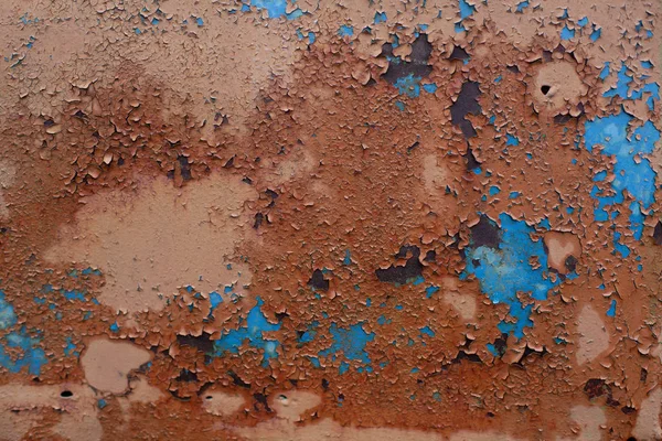 Old Metal Surface Rust Brown Blue Paint — Stock Photo, Image