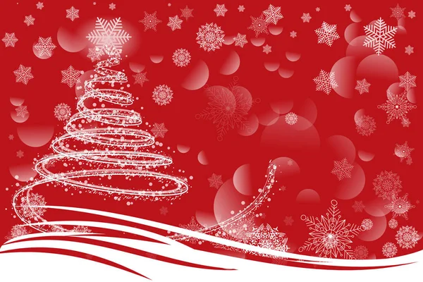 Kırmızı tebrik Noel kartı ile kar taneleri