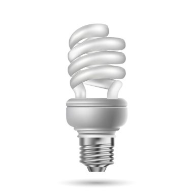 Eko lamba beyaz arka planda, enerji tasarrufu lamba