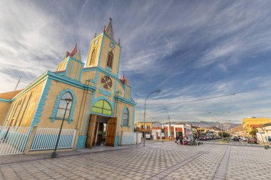 Taltal eski taş kilise, tarihi arquitecture binalar Atacama Çölü, gelenek ve şaşırtıcı sahne ortasında ki ne biz Atacama Çölü kalbinde ve Taltal şehir sokaklarını görmek