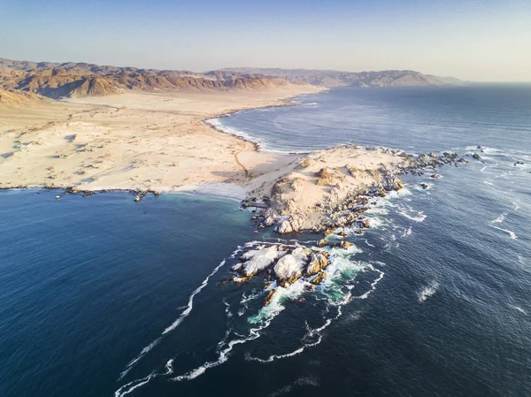 Playa Las Tortolas Desierto Atacama Con Los Últimos Rayos Del — Foto de Stock