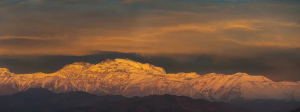 Top Van Cerro Plomo Centrale Andes Gebergte Bedekt Met Sneeuw — Stockfoto