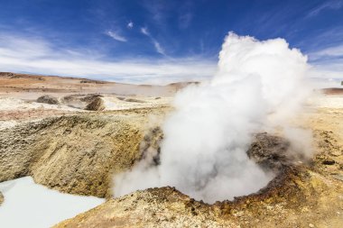 Sol de Maana şofben şaşırtıcı dünya güç gösterilişinin içinde Bolivya Altiplano biz-ebilmek görmek belgili tanımlık Andes dağ, Bolivya ortasında aşırı sıcak duygu korku volkanik manzara