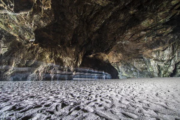 Пещера Удивительном Пляже Видом Тихий Океан Туристическое Направление Cueva Los — стоковое фото