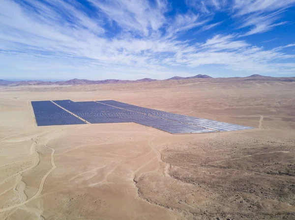 Egy Légi Drone Nézd Solar Energia Napelem Növény Atacama Sivatagban — Stock Fotó