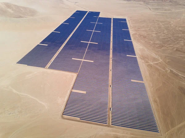 Eine Drohnenaufnahme Einer Photovoltaik Photovoltaikanlage Über Der Atacama Wüste Chile — Stockfoto