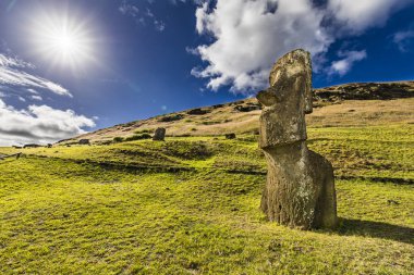 Rano Raraku volkan, nerede tüm geçmiş, biraz-in onları inşa edildi Moais ocağı hala devam, bekleyen ocağı belki, bir gün ulaşmak orada son durak