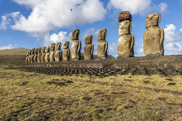 Volcan Rano Raraku Carrière Moais Tous Ont Été Construits Sur — Photo