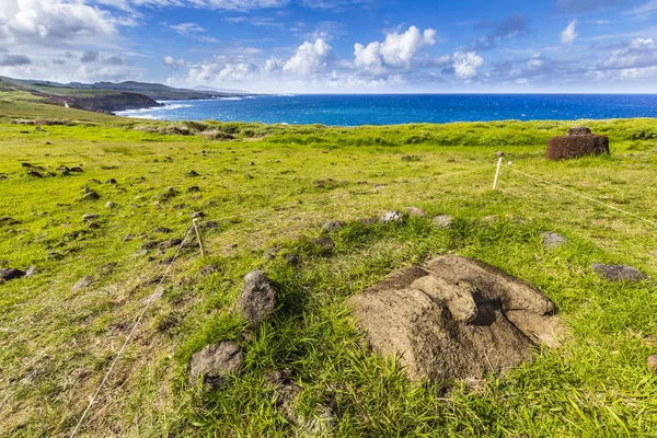 Kust Påskön Tittar Underbar Kust Rapa Nui Chile — Stockfoto