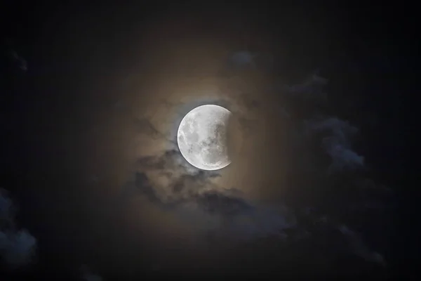 Eclipse Luna Llena Roja Desde Ciudad Santiago Chile Una Vista — Foto de Stock