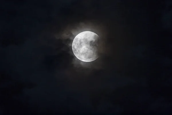 Eclipse Luna Llena Roja Desde Ciudad Santiago Chile Una Vista — Foto de Stock