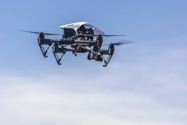 Drone Volando Trabajando Para Ortofoto Análisis Térmico Plantas Fotovoltaicas Con —  Fotos de Stock