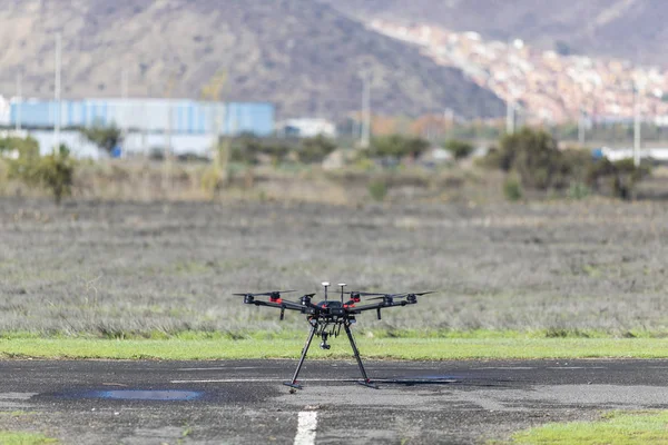 Drone Vliegen Werken Voor Ortophoto Thermische Analyse Van Installaties Met — Stockfoto