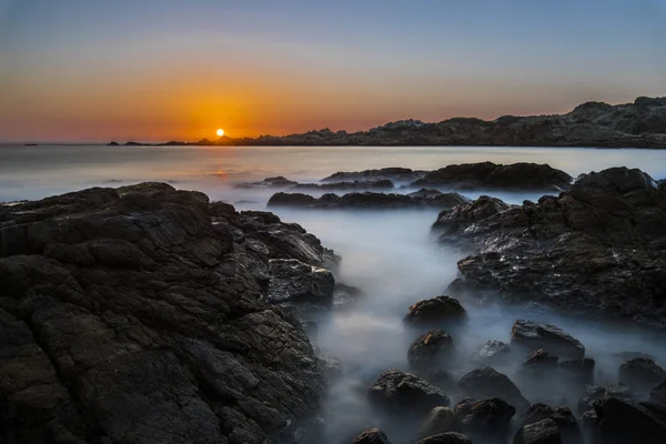 Playa Las Tortolas Desierto Atacama Con Los Últimos Rayos Del — Foto de Stock