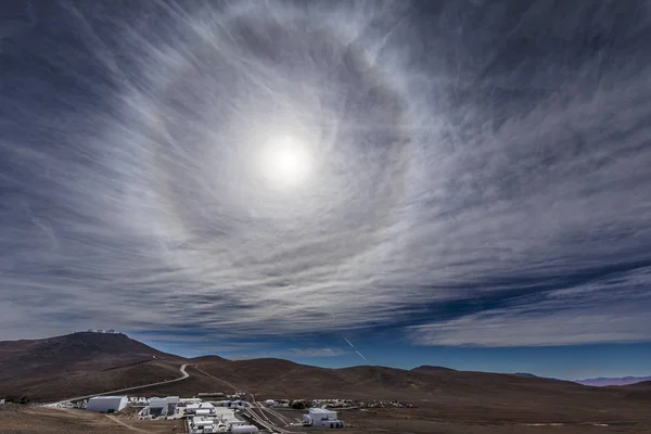Sun Amazing Halo Sun Created Light Refraction Because Ice Crystals — Stock Photo, Image