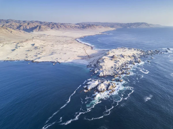 Playa Las Tortolas Desierto Atacama Con Los Últimos Rayos Procedentes — Foto de Stock