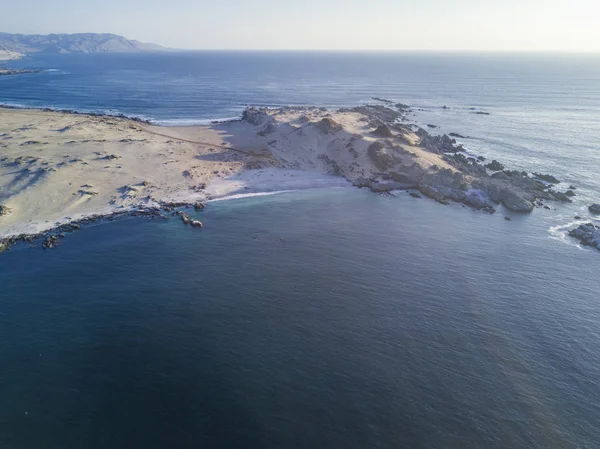 Playa Las Tortolas Desierto Atacama Con Los Últimos Rayos Procedentes — Foto de Stock