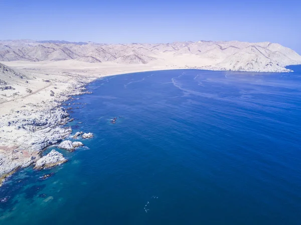 Playa Las Tortolas Desierto Atacama Con Los Últimos Rayos Procedentes — Foto de Stock